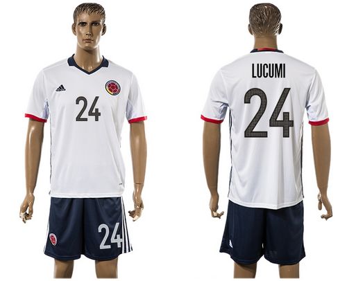 Colombia #24 Lucumi Away Soccer Country Jersey