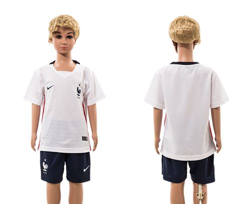 France Blank Away Kid Soccer Country Jersey