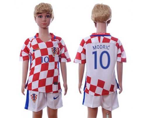 Croatia #10 Modric Home Kid Soccer Country Jersey