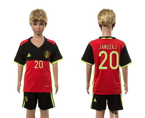 Belgium #20 Januzaj Red Home Kid Soccer Country Jersey