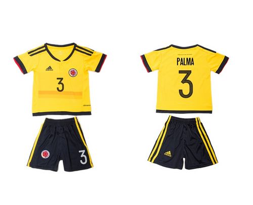 Colombia #3 Palma Home Kid Soccer Country Jersey