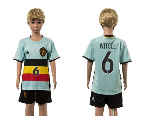 Belgium #6 Witsel Away Kid Soccer Country Jersey