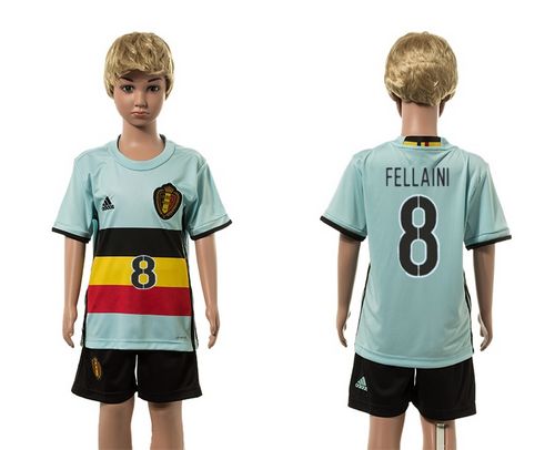 Belgium #8 Fellaini Away Kid Soccer Country Jersey