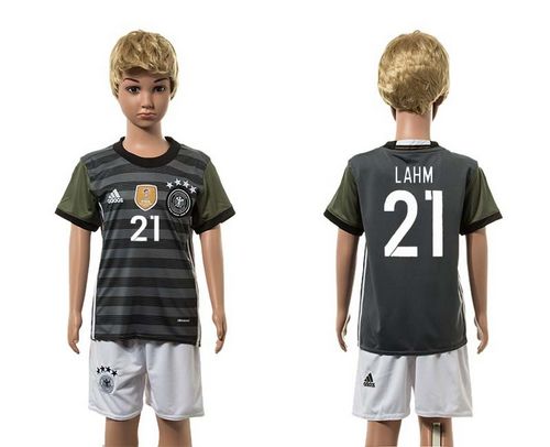 Germany #21 Lahm Away Kid Soccer Country Jersey