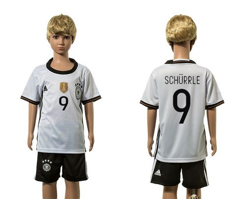 Germany #9 Schurrle White Home Kid Soccer Country Jersey