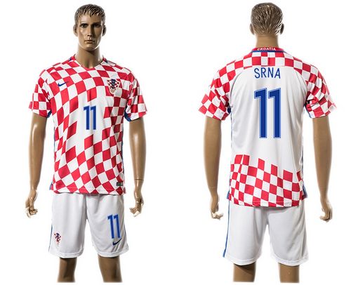 Croatia #11 Srna Home Soccer Country Jersey