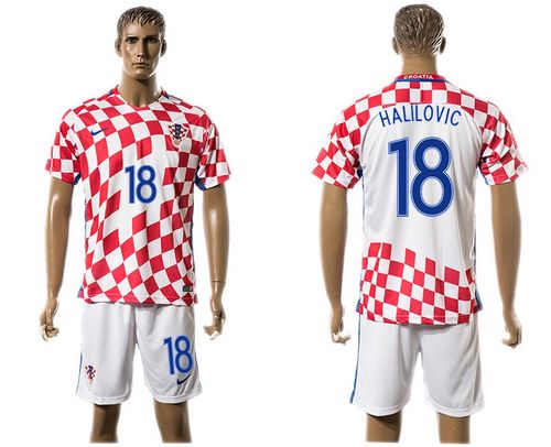 Croatia #18 Halilovic Home Soccer Country Jersey