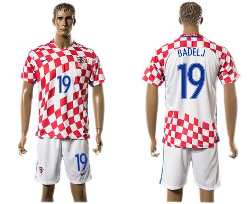 Croatia #19 Badelj Home Soccer Country Jersey
