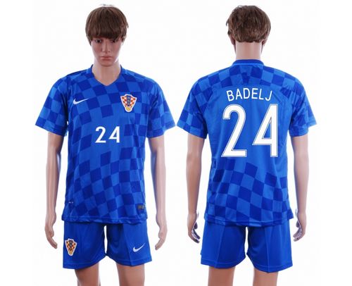 Croatia #24 Badelj Away Soccer Country Jersey