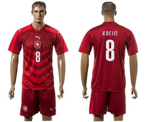 Czech #8 Krejci Red Home Soccer Country Jersey