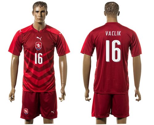 Czech #16 Vaclik Red Home Soccer Country Jersey