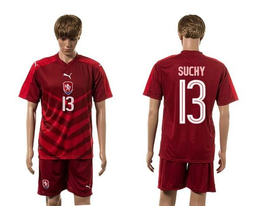 Czech #13 Suchy Red Home Soccer Country Jersey
