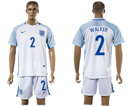 England #2 Walker Home Soccer Country Jersey