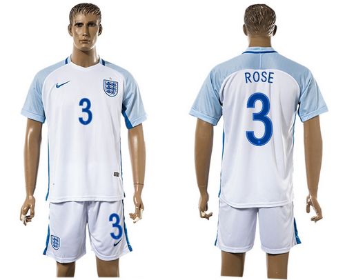 England #3 Rose Home Soccer Country Jersey