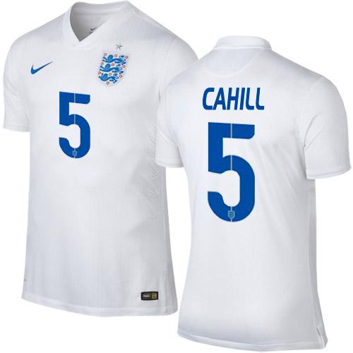 England #5 Gary Cahill Home Soccer Country Jersey