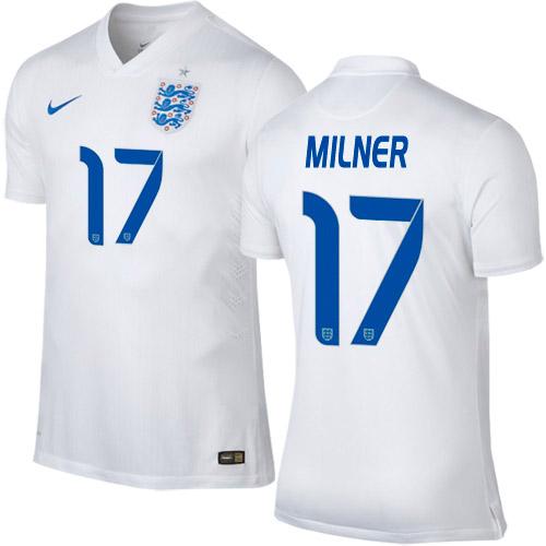 England #17 James Milner Home Soccer Country Jersey