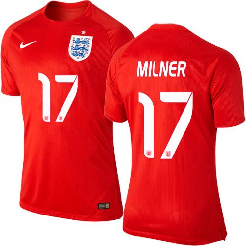 England #17 James Milner Away Soccer Country Jersey