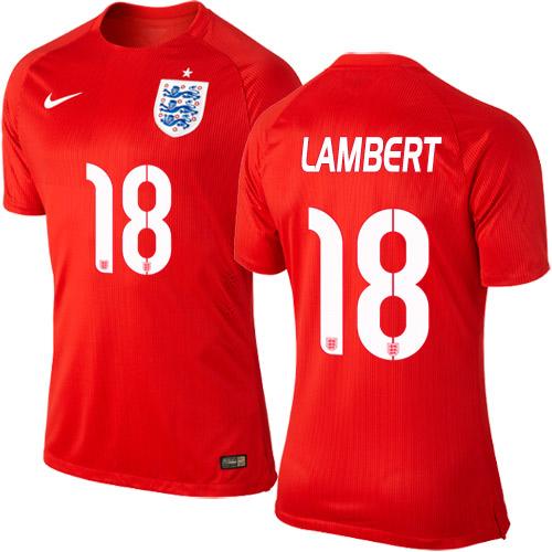 England #18 Rickie Lambert Away Soccer Country Jersey