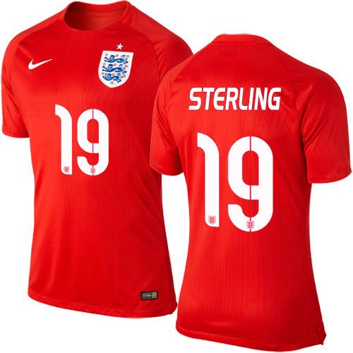 England #19 Raheem Sterling Away Soccer Country Jersey