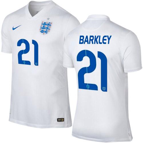 England #21 Ross Barkley Home Soccer Country Jersey