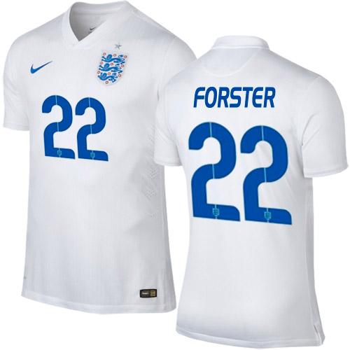 England #22 Fraser Forster Home Soccer Country Jersey