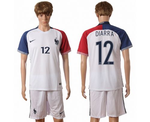 France #12 Diarra Away Soccer Country Jersey