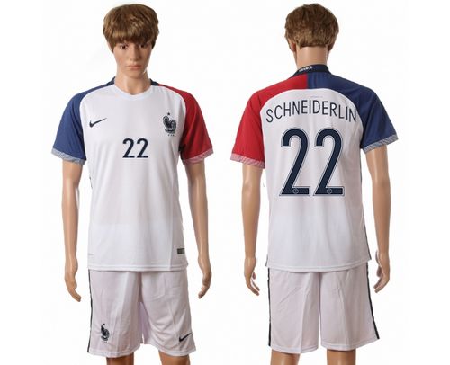 France #22 Schneiderlin Away Soccer Country Jersey