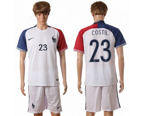 France #23 Costil Away Soccer Country Jersey