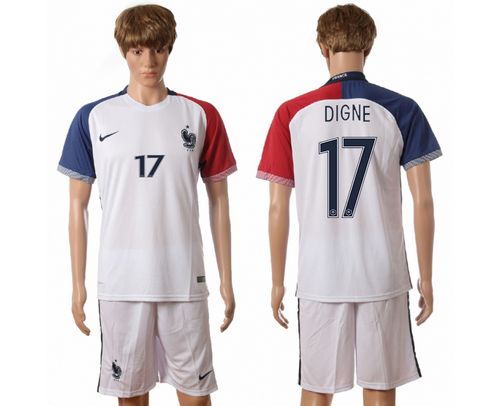 France #17 Digne Away Soccer Country Jersey