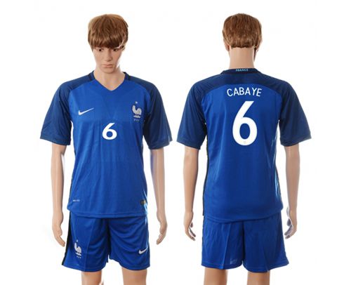 France #6 Cabaye Blue Soccer Country Jersey