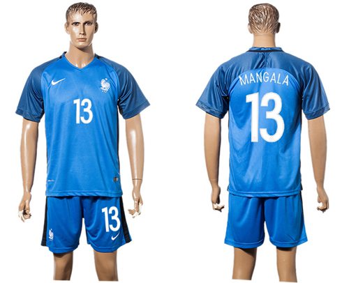 France #13 Mangala Home Soccer Country Jersey