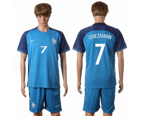 France #7 Griezmann Home Soccer Country Jersey