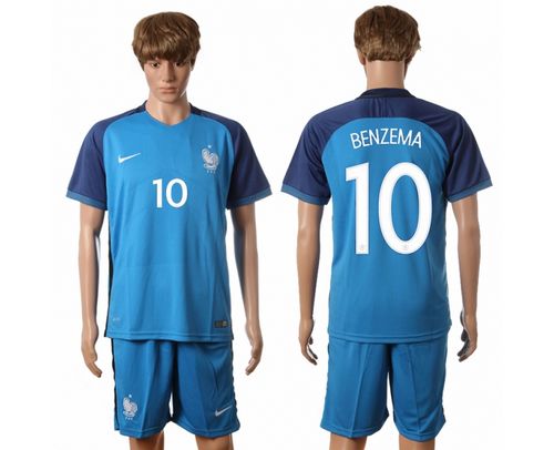 France #10 Benzema Home Soccer Country Jersey