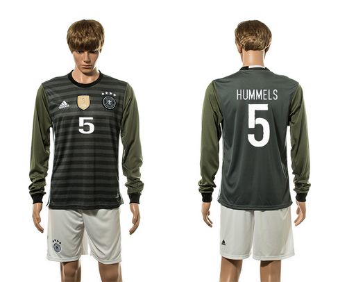 Germany #5 Hummels Away Long Sleeve Soccer Country Jersey