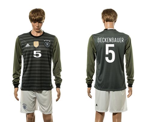 Germany #5 Beckenbauer Away Long Sleeve Soccer Country Jersey