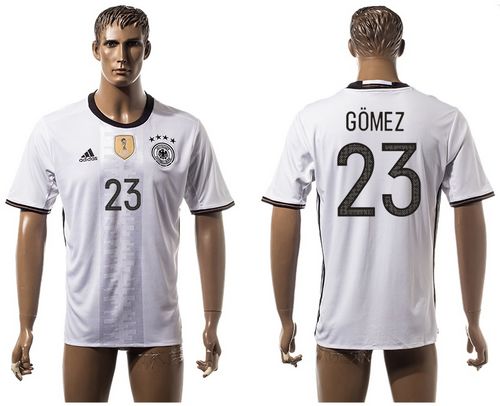 Germany #23 Gomez White Home Soccer Country Jersey