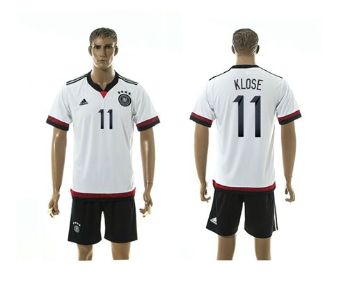Germany #11 Klose White Home Soccer Country Jersey