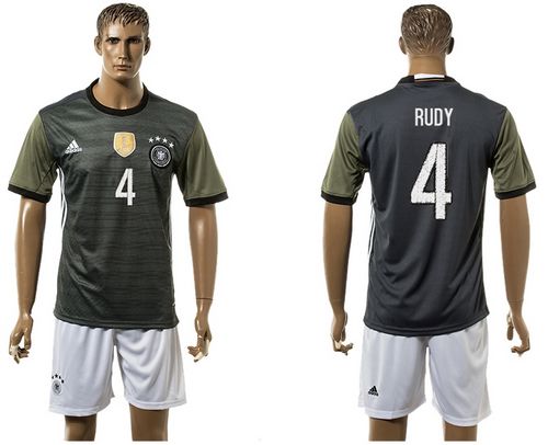 Germany #4 Rudy Away Soccer Country Jersey