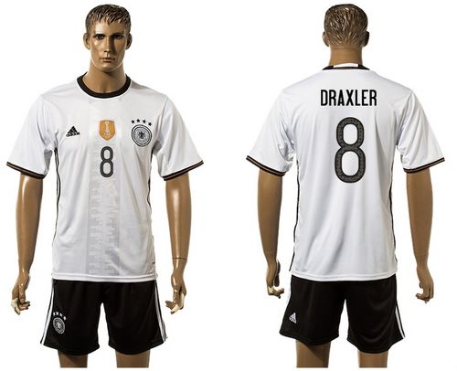 Germany #8 Draxler White Home Soccer Country Jersey