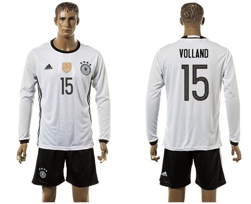 Germany #15 Volland White Home Long Sleeves Soccer Country Jersey