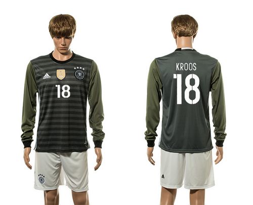 Germany #18 Kroos Away Long Sleeves Soccer Country Jersey