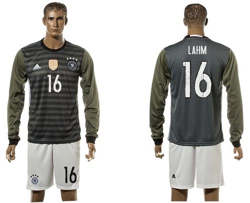 Germany #16 Lahm Away Long Sleeves Soccer Country Jersey