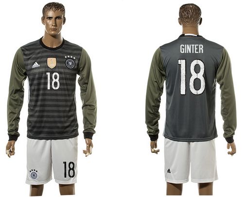 Germany #18 Ginter Away Long Sleeves Soccer Country Jersey