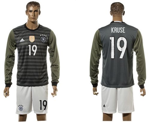Germany #19 Kruse Away Long Sleeves Soccer Country Jersey