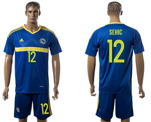 Bosnia Herzegovina #12 Sehic Home Soccer Country Jersey