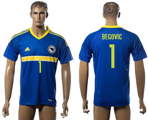 Bosnia Herzegovina #1 Begovic Home Soccer Country Jersey