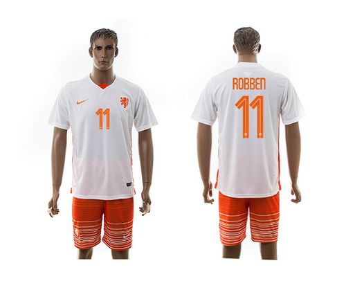 Holland #11 Robben Away Soccer Country Jersey