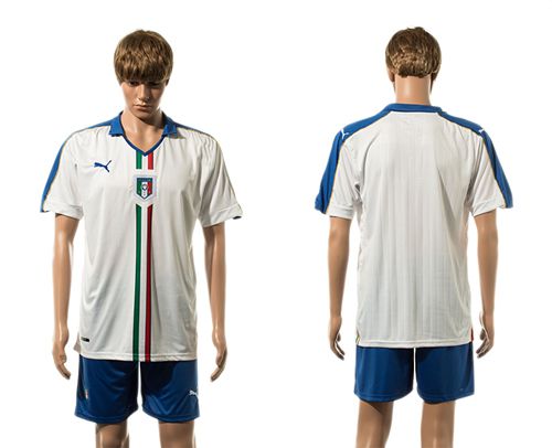 Italy Blank White Away Soccer Country Jersey