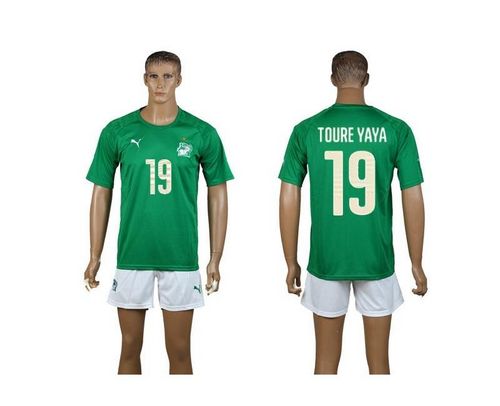 Cote d'lvoire #19 Toure Yaya Away Soccer Country Jersey