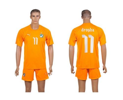 Cote d'lvoire #11 Drogba Home World Cup Soccer Country Jersey